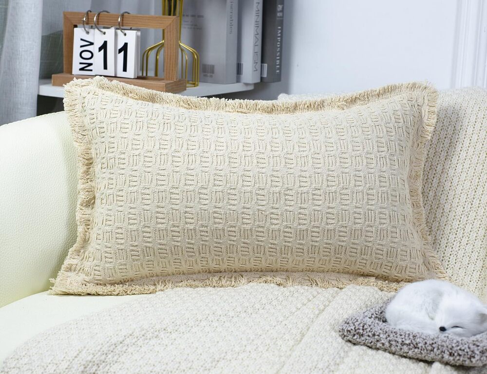 2879 Decorative Boho Long Lumbar Throw Pillow Cover 12 x 26,Super Soft